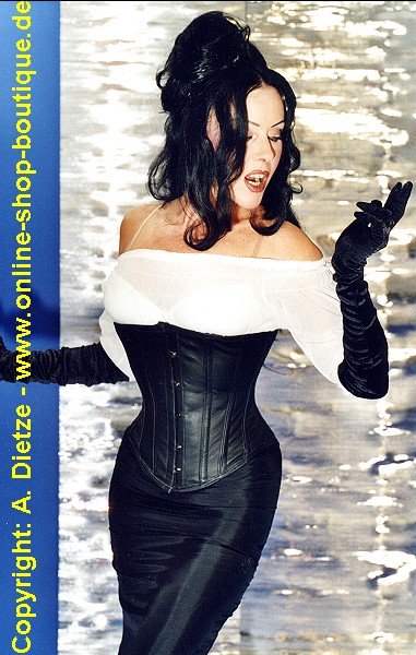 Lederkorsagen, Lederkorsetts, Ledermieder, Ledercorsets.